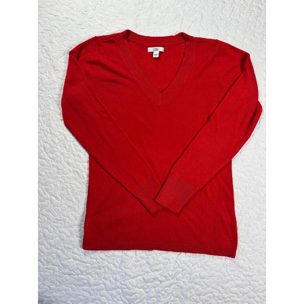 Croft and Barrow Red Knit Long Sleeve Top Size Small